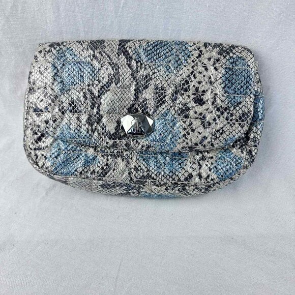 Jennifer Lopez Blue Snakeskin Shoulder Bag with Chain Strap - Picture 1 of 8